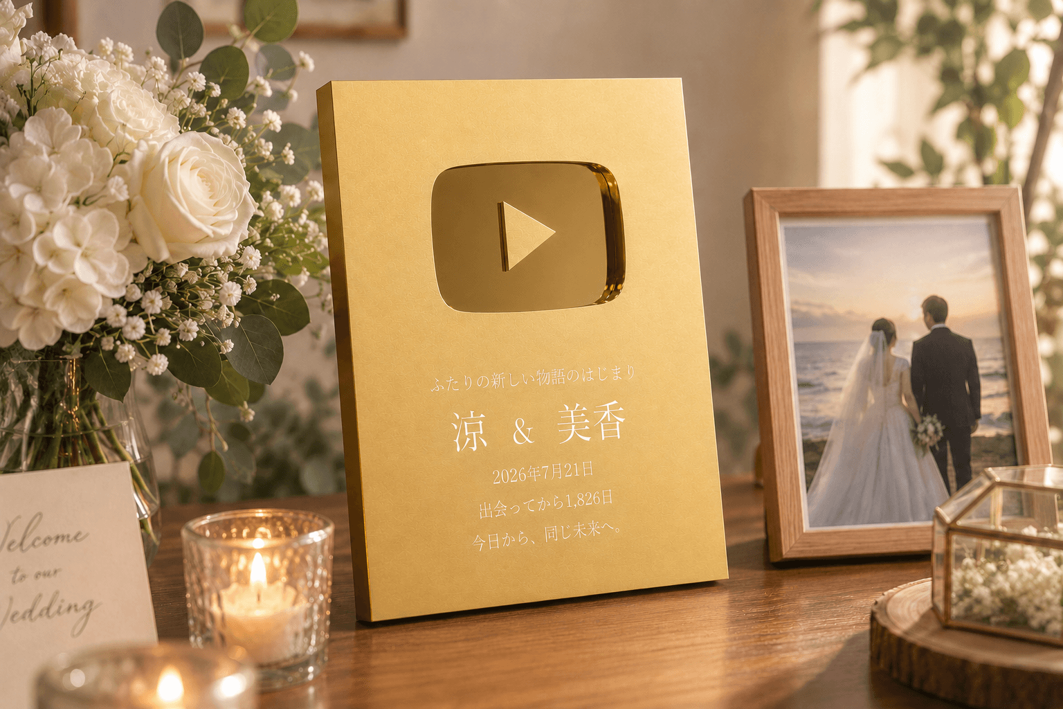 ウェルカムスペースや新居に飾る結婚記念プレートのイメージ（1）
